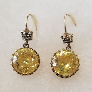 Juicy Couture crown yellow sapphire earrings